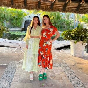 Urban Outfitters Floral Orange Maxi Dress